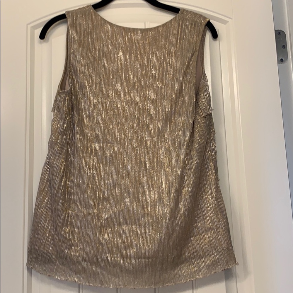 Gold Shimmer Ruffled Tank - Picture 3 of 5